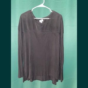 OLD NAVY xxl womens plus black long sleeve with pretty accent and sheer top